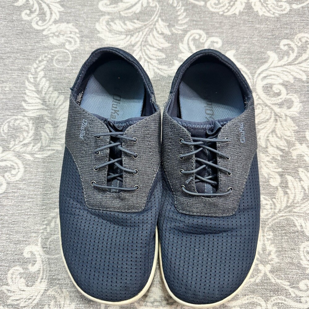OluKai Nohea Moku Men's Boat Shoes Blue/Gray Slip-On Casual Size 8.5